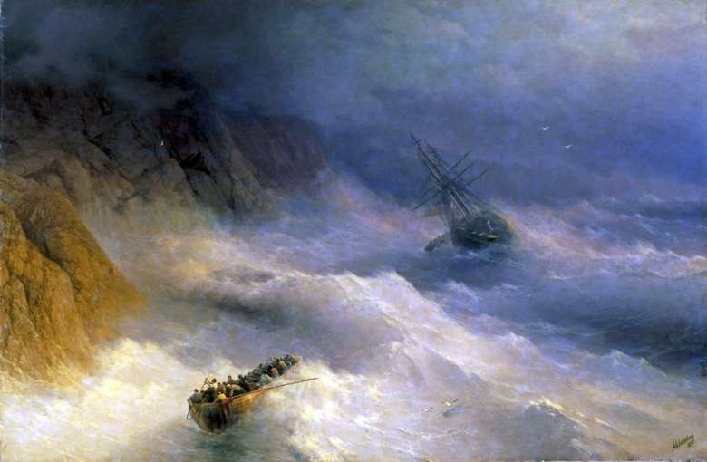 Описание картины Ивана Айвазовского «Буря на мысе Айя»