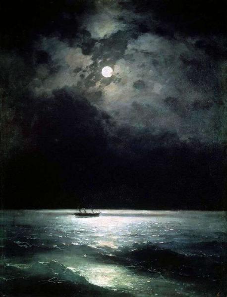 Описание картины Ивана Айвазовского «Чёрное море ночью»