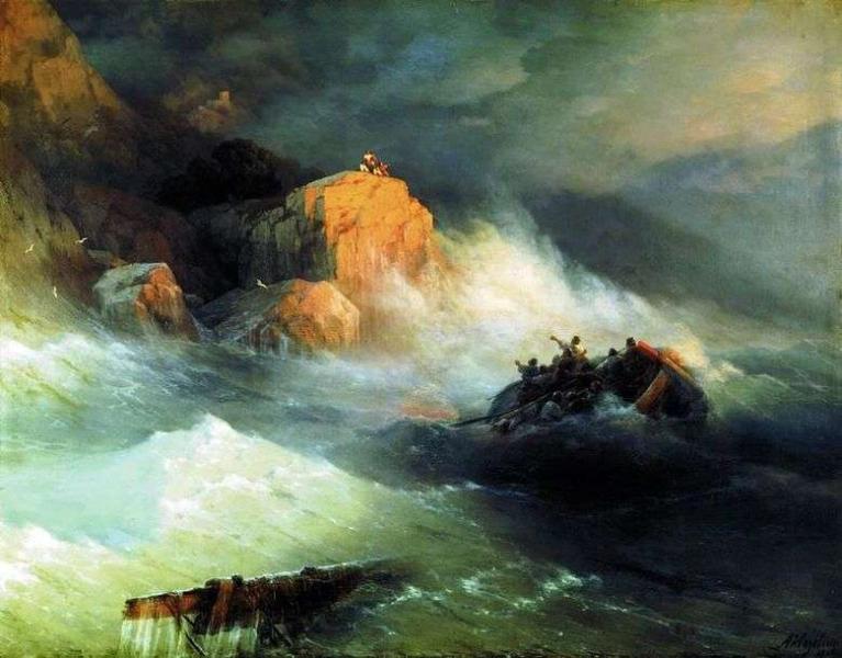Описание картины Ивана Айвазовского «Кораблекрушение»