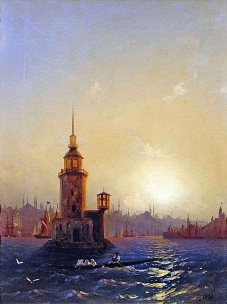 Описание картины Ивана Айвазовского «Вид на башню Леандер»