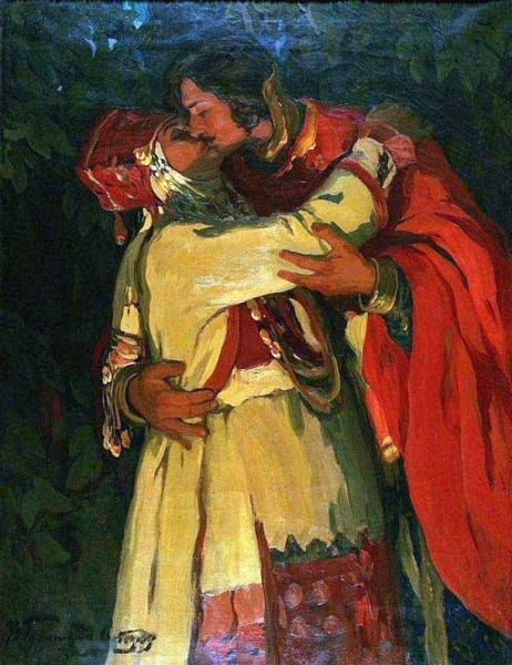 Описание картины Ивана Горюшкина-Сорокопудова «Поцелуй»