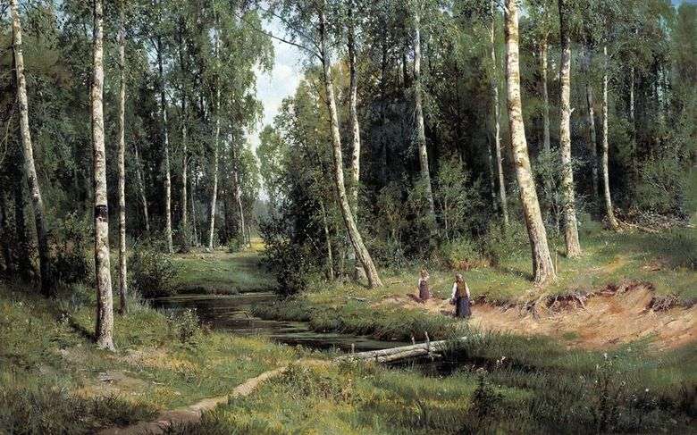 Описание картины Ивана Шишкина «Ручей в березовом лесу»
