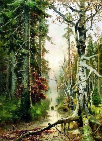 Описание картины Юлия Клевера «Осень в лесу»