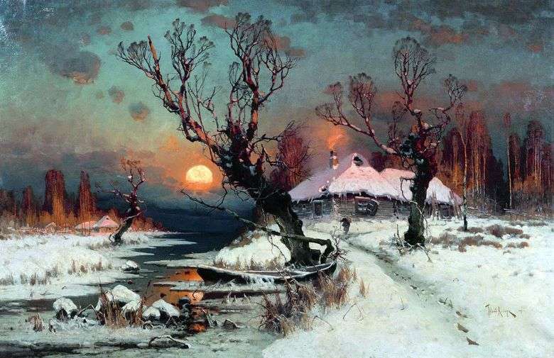 Описание картины Юлия Клевера «Зимний пейзаж»