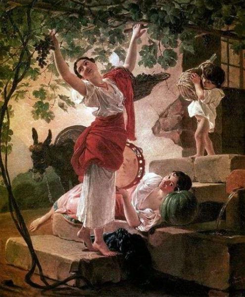 Описание картины Карла Брюллова «Девушка, собирающая виноград близ Неаполя»