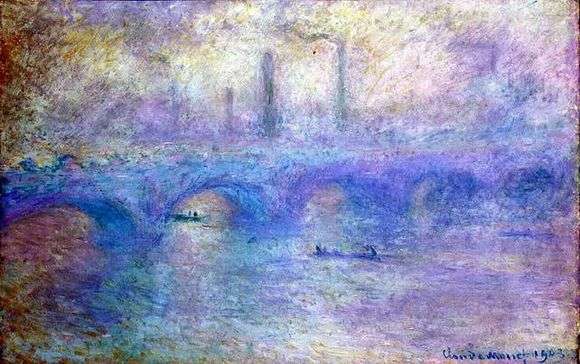 Описание картины Клода Моне «Мост Ватерлоо. Эффект тумана»