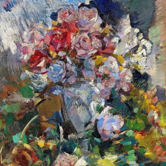 Описание картины Константина Коровина «Натюрморт с цветами”
