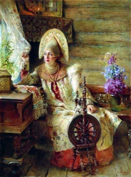 Описание картины Константина Маковского «Боярыня у окна»