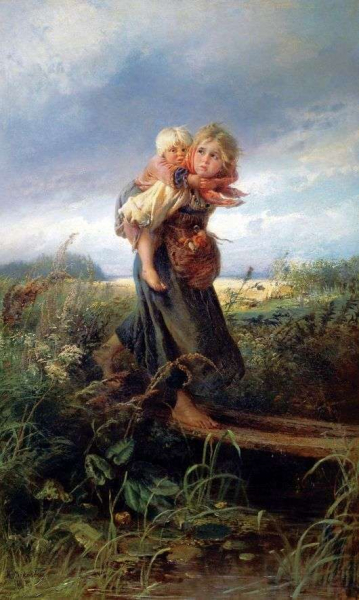 Описание картины Константина Маковского «Дети, бегущие от грозы»