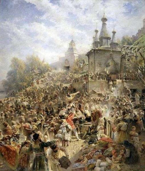 Описание картины Константина Маковского «Обращение Минина к нижегородцам»