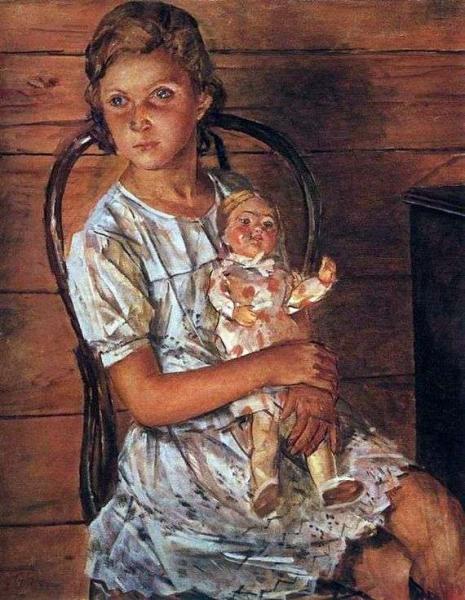 Описание картины Кузьмы Петрова-Водкина «Девочка с куклой»