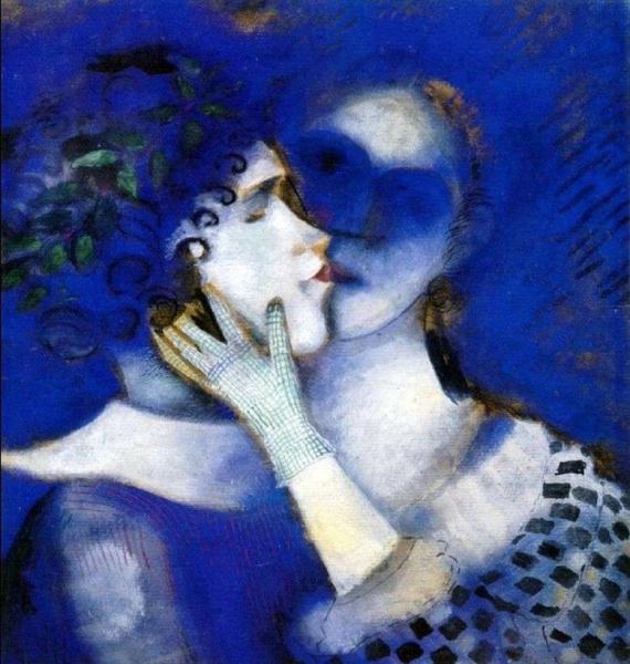 Описание картины Марка Шагала «Голубые влюбленные»