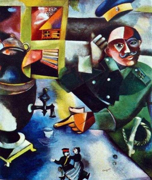 Описание картины Марка Шагала «Солдат пьет»