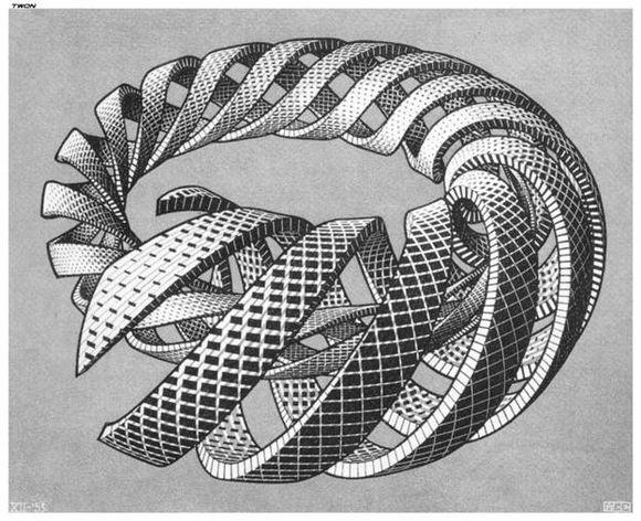 Описание картины Морица Эшера «Спирали”