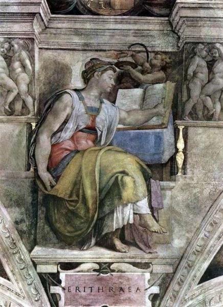 Описание картины Микеланджело Буанарроти «Эритрейская Сивилла»