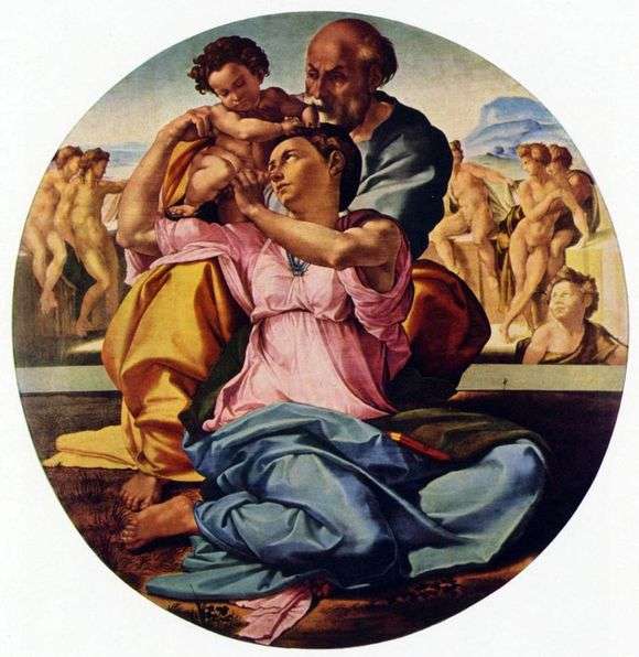 Описание картины Микеланджело Буонарроти «Святое семейство»
