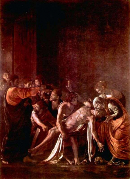 Описание картины Микеланджело Меризи да Караваджо «Воскресение Лазаря»