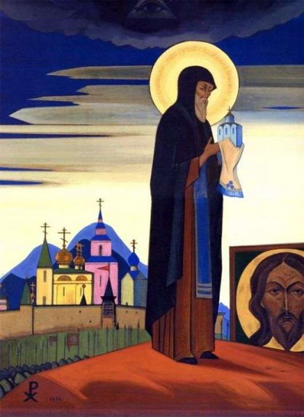 Описание картины Николая Рериха «Святой Сергий Радонежский»