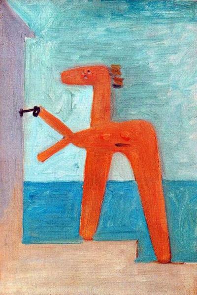 Описание картины Пабло Пикассо «Купальщица, открывающая будку»