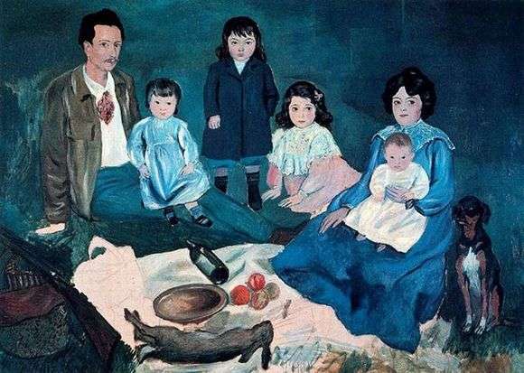 Описание картины Пабло Пикассо «Семья вместе»