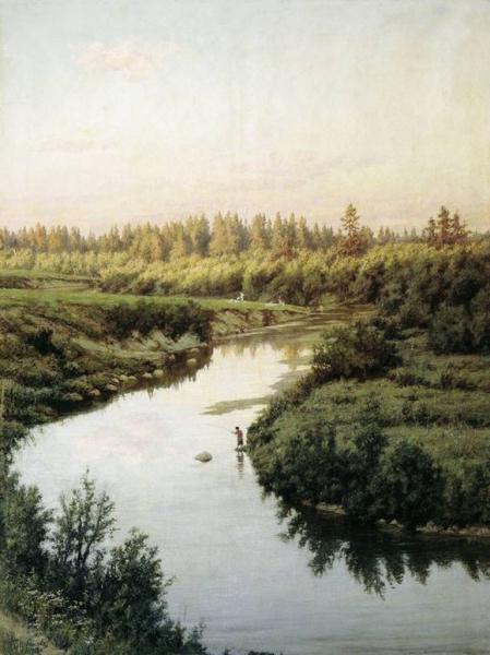 Описание картины Павла Брюллова «Пейзаж с рекой”