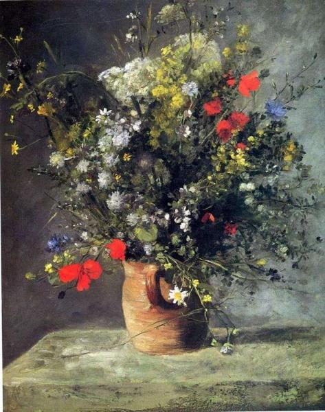 Описание картины Пьера Огюста Ренуара «Цветы в вазе»