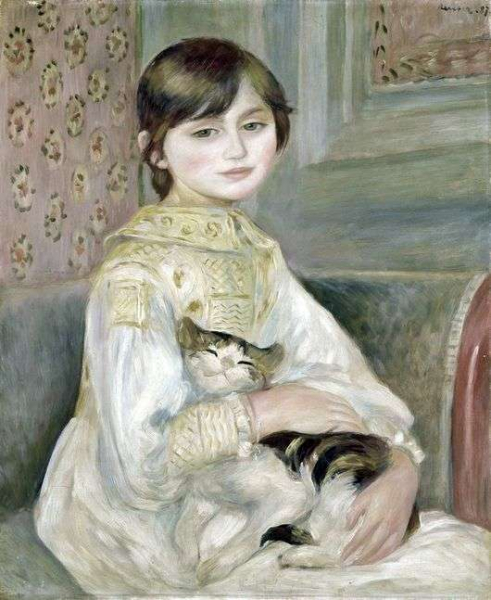 Описание картины Пьера Огюста Ренуара «Жюли Мане с кошкой»