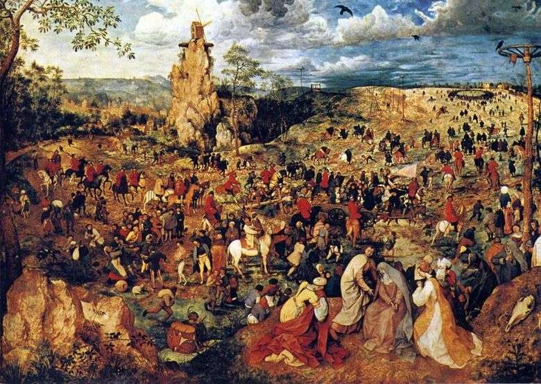 Описание картины Питера Брейгеля «Вознесение на крест (Шествие на Голгофу)»