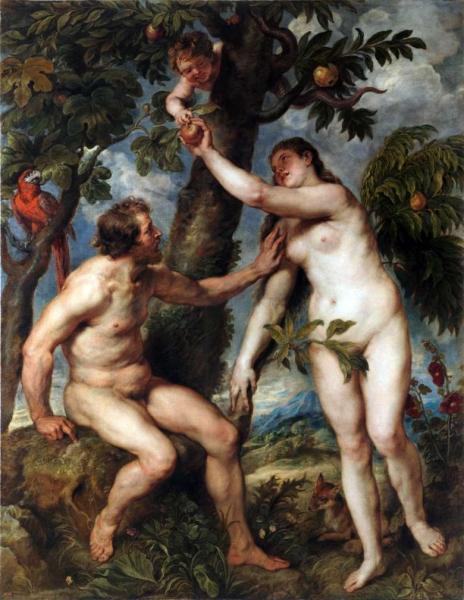 Описание картины Питера Рубенса «Адам и Ева»