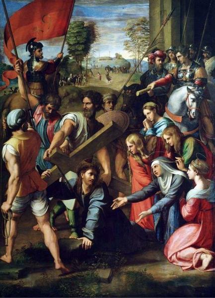 Описание картины Рафаэля Санти «Несение креста»