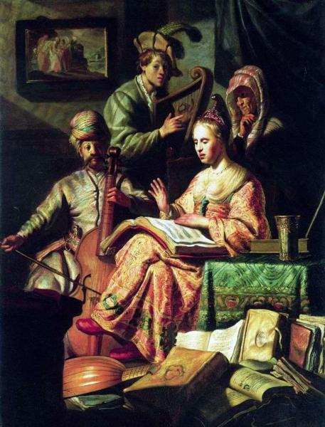 Описание картины Рембрандта Харменса Ван Рейна «Аллегория музыки»