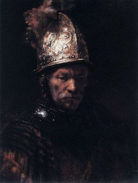 Описание картины Рембрандта Харменса ван Рейна «Человек в золотом шлеме»