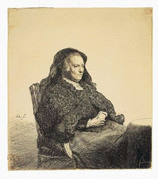 Описание картины Рембрандта Харменса Ван Рейна «Портрет матери Рембрандта, сидящей за столом»