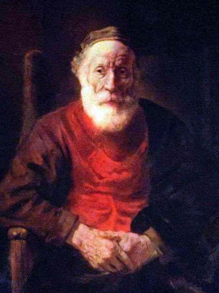 Описание картины Рембрандта Харменса ван Рейна «Портрет старика в красном»