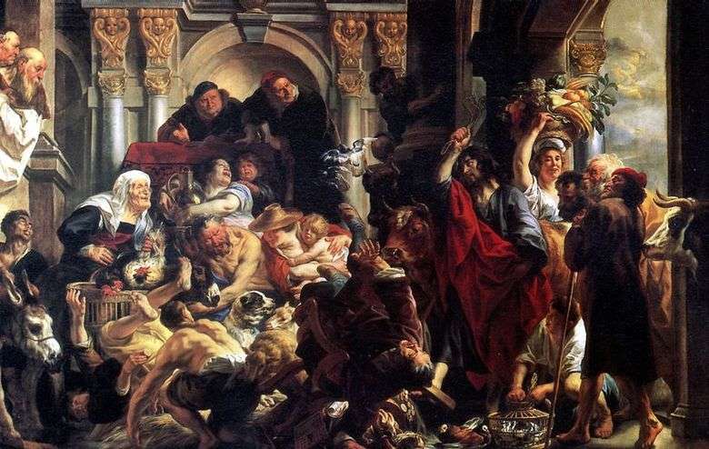 Описание картины Рембрандта «Изгнание купцов из храма»