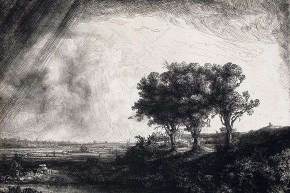 Описание картины Рембрандта «Три дерева»