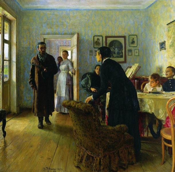 Описание картины Репина «Не ждали», 1884 г