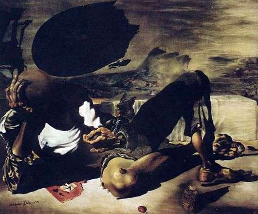 Описание картины Сальвадора Дали «Философ, озаренный Луной и ошибочным Солнцем»