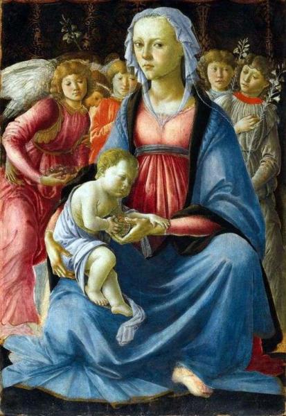 Описание картины Сандро Боттичелли «Мадонна с младенцем и пятью ангелами»