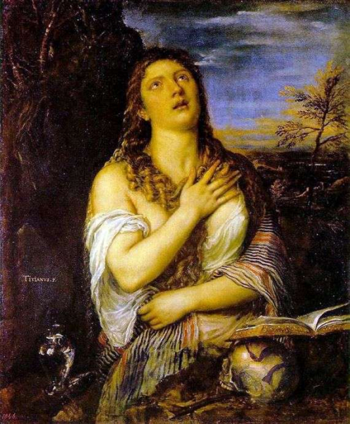 Описание картины Тициана Вечеллио «Кающаяся Мария Магдалина»