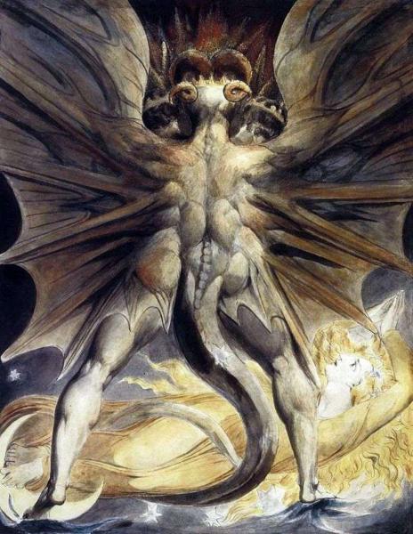 Описание картины Уильяма Блейка «Великий красный дракон»