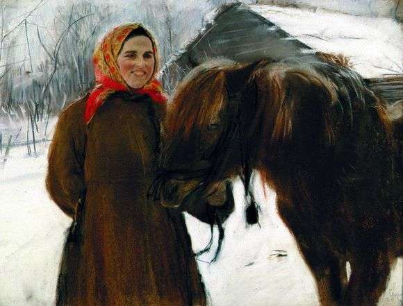 Описание картины Валентина Серова «Женщина с лошадью»