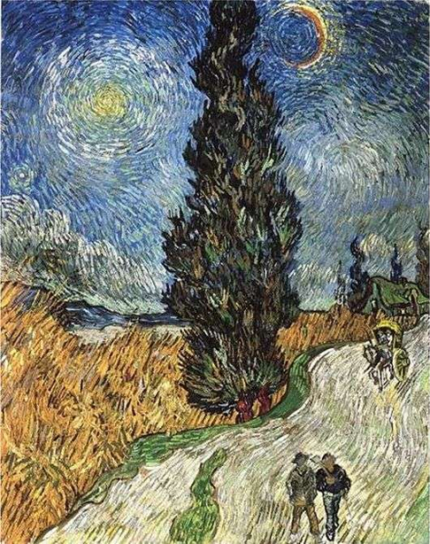 Описание картины Винсента Ван Гога «Дорога с кипарисами и звездой»