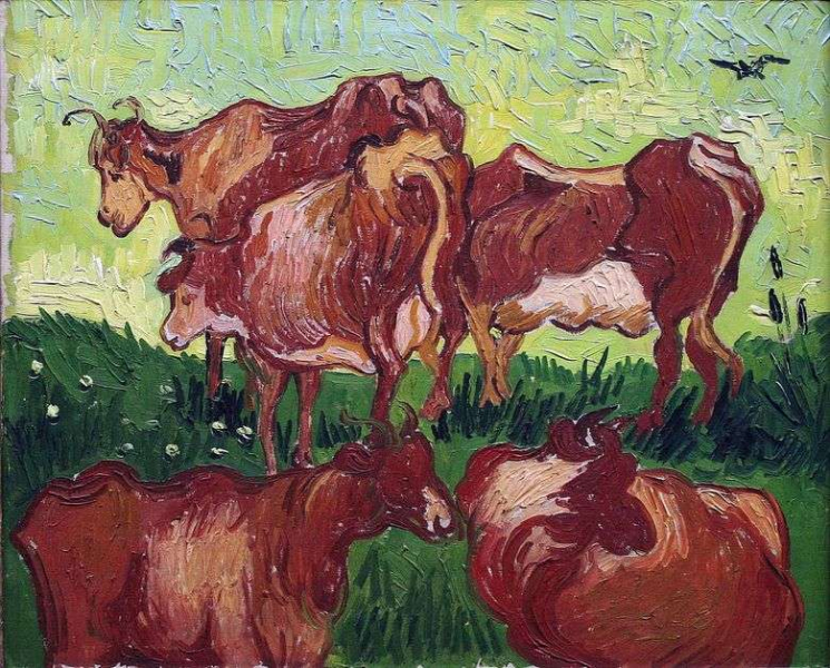 Описание картины Винсента Виллема Ван Гога «Коровы»