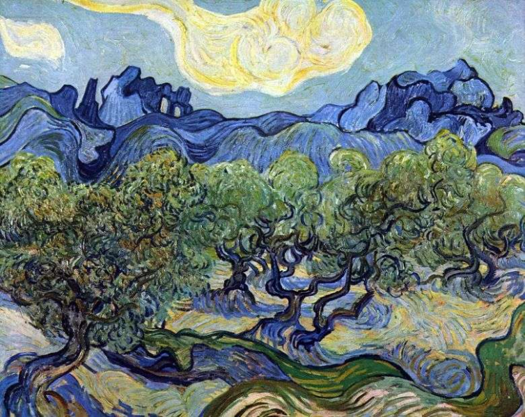 Описание картины Винсента Виллема Ван Гога «Пейзаж с оливками