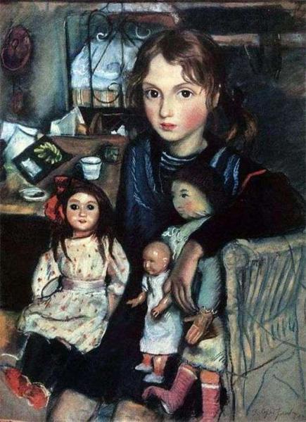 Описание картины Зинаиды Серебряковой «Катя с куклами»