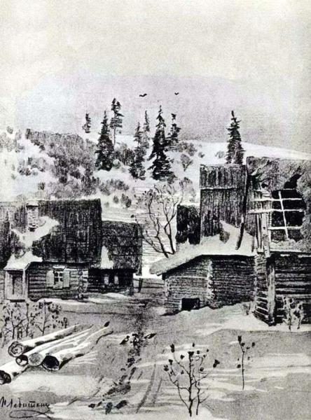 Описание рисунка Исаака Левитана «Деревня» (1884 г)