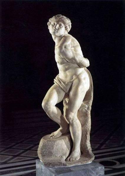 Описание скульптуры Микеланджело «Скованная рабыня»