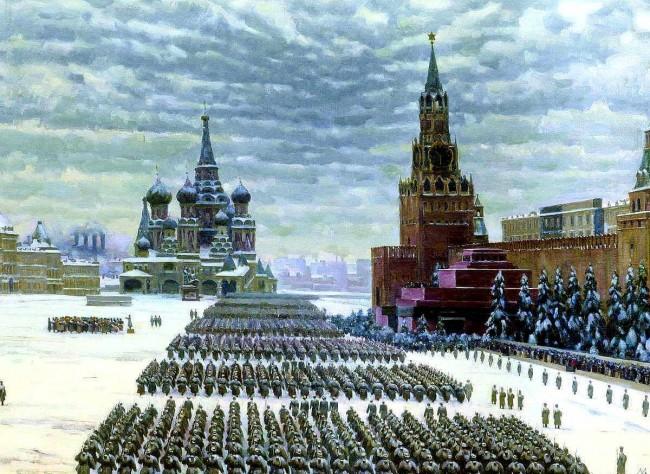 «Парад на Красной площади», Константин Юон — описание картины