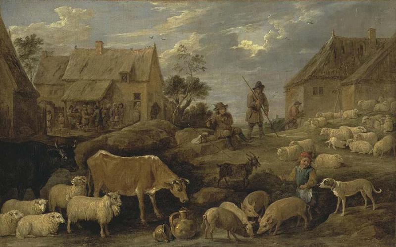 Пейзаж с пастухами и стадом, Давид Тенирс Младший